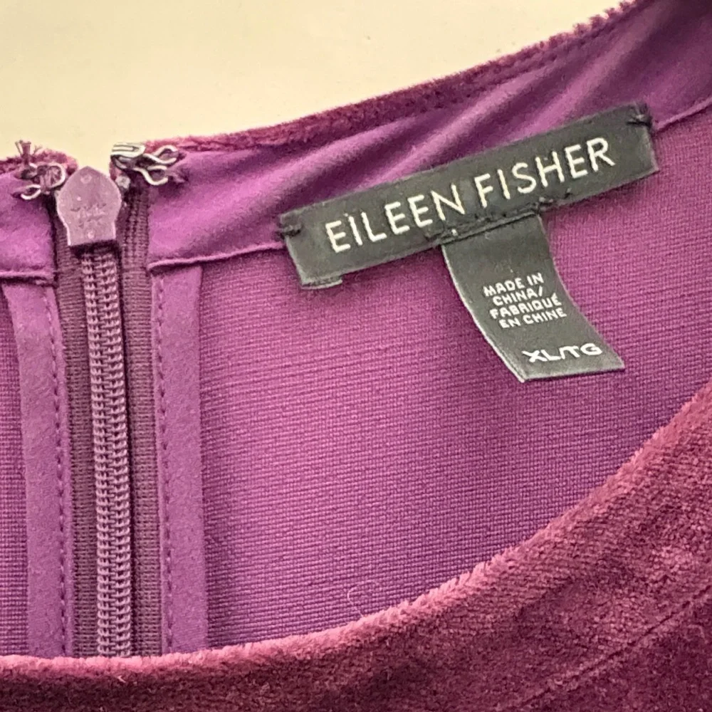 Eileen Fisher Velvet Midi Dress in Deep Plum - Picture 3 of 7
